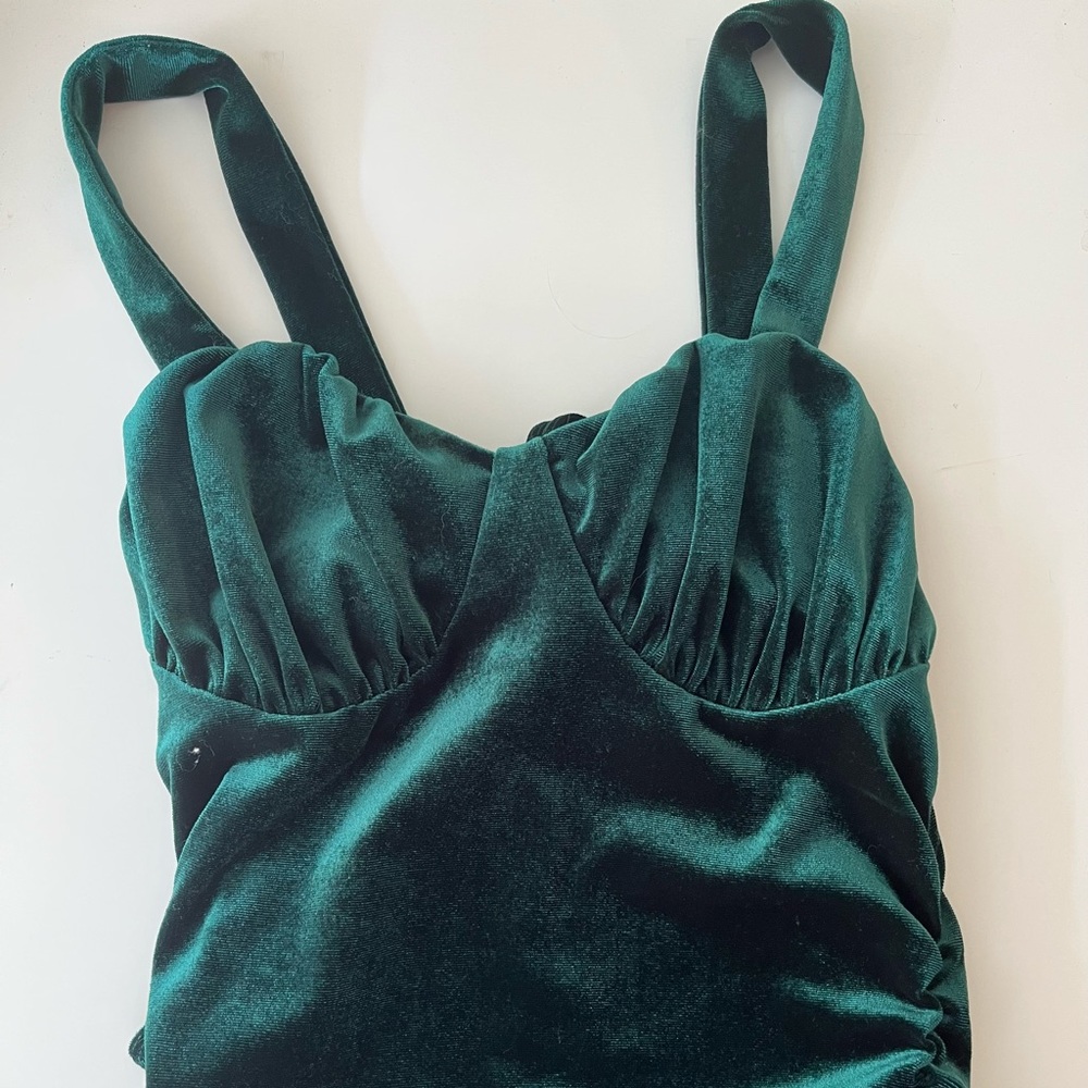 Satin green bodysuit